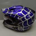 DOT Youth Dirt Bike Helmet for Boys & Girls Ages 5-14, Four Wheeler, Motocross, BMX, MX, UTV, Snowmobile, Go Kart, Racing, Skateboard, Baseball (Small, Blue Cobweb)