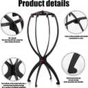 obeoby Wig Stand, Portable Wig Holder Wig Head Stand for All Wigs Travel Wig (black (6 pack))