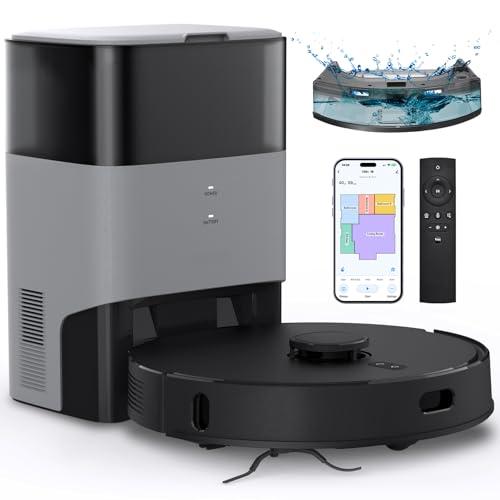 FIXR Robot Vacuum and Mop Combo, Self-Emptying, 60-Day Capacity, Schedule, 180mins Runtime, Home Mapping, Wi-Fi/App/Alexa/Remote, Robotic Vacuum Cleaner for Pet, Hard Floors, Carpet