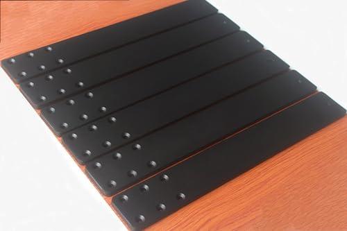 8 Pack L18 x W 2.5" 6mm Thick Hidden Countertop Support Brackets, Straight Steel Countertop Support Brackets Solid Floating Shelf Bracket for Countertops Frosted Black