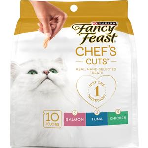 Purina Fancy Feast Natural Cat Treats Variety Pack, Purely Natural - (Pack of 5) 10 ct. Pouches (EXP 02/28/27)
