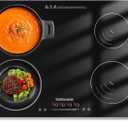 Saitravexia 30 Inch Built-in Induction Cooktop, 4 Burners, 6600W Total Power, 9 Heating Levels, Slider Touch Control, Pan Detection, Child Lock, Timer, Hard-Wire