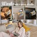 GIIFER Couch Cup Holder Tray4 in 1 Couch armrest Table with Side Storage PocketCouch arm Tray Anti-Slip, Bamboo Couch Table for Drinks, Snacks, Cup, Remote and Phone for Most Armrests on Couches