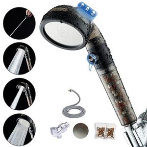 Filtered Shower Head with Handheld - High Pressure Mineral ShowerHead with Filters for Hard Water - Reduces Dry Itchy Skin, Easy Instal, 4 Modes, Water Saving, Durable, Detachable anti blocking
