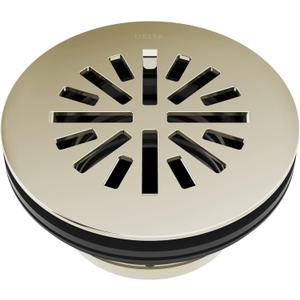 Delta Faucet 4 Inch Round Shower Floor Drain Polished Nickel, Shower Drain Kit, Round Shower Drain, Chrome Shower Drain, Shower Floor Drain, Polished Nickel DT051411-PN