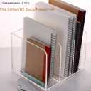 YUXUN Acrylic Desk File Organizer - 3 Section Vertical File Folder Rack, Clear Desktop Sorter for Home/Office/Classroom, Holds Magazines, Binders, Notebooks, Envelopes & Documents