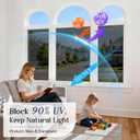 Haton One Way Window Privacy Film, Window Tint for Home with Tools, Static Cling Removable, UV Sun Heat Blocking Reflective Mirror Film, See Out Not in, Black-Silver, 29.5 by 78.7 inch