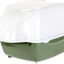 Ferplast Cosmic Outdoor Cat Litter Box - Waterproof Dog-Proof Cat Toilet with Tunnel Entry, High-Sided Base for Litter Containment, Easy-Clean Design, Durable Thermoplastic Resin in Green