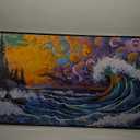 CHATYOUNG Large Framed Wall Art, Abstract Van Gogh Coastal Waves Sunrise Landscape Canvas Paintings Modern Pictures Print Artwork for Living Room Bedroom Kitchen Office Home Wall Decor 24"X48"