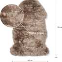 Sheepskin Fur Rug Long Hair 2x3 ft, Light Brown | Genuine long-hair sheepskin, each hide unique, perfect for sofa, chair or dining table, 1'11" x 2'11"