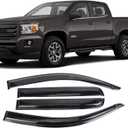 Window Visors Rain Guards Deflector 4 Piece Set for 2015-2022 Chevrolet Chevy Colorado & GMC Canyon Crew Cab 94995