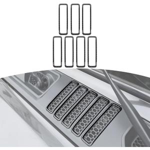 RT-TCZ for Jeep JL Hood Vents Cover Trim for Jeep Wrangler JL JLU 2018-Present for Gladiator JT 2020-Present Black Carbon Fiber Exterior Accessories 7pcs