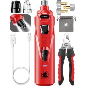 Dog Nail Grinder with 2 LED Lights Powerful 2 Speeds Super Quiet Dog Nail Trimmers with 3 Grinding Wheels Rechargeable Pet Dog Nail Clippers for Large Medium Puppy Dogs Dog Nail File Cat Nail Clipper (Whisper Quiet-Red) Dog Nail Grinder with 2 LED Lights Powerful 2 Speeds Super Quiet Dog Nail Trimmers with 3 Grinding Wheels Rechargeable Pet Dog Nail Clippers for Large Medium Puppy Dogs Dog Nail File Cat Nail Clipper (Whisper Quiet-Red)