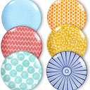 Selamica Ceramic Dessert Plates, 7 Inch Small Plates, Appetizer Plates for Kitchen, Set of 6, Microwave Dishwasher Safe, Assorted Colors