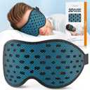 LitBear Breathable Sleep Mask, 3D Eye Mak Sleep for Side Sleepers Women Men, Light Blocking Sleeping Mask with Adjustable Strap, Soft Lightweight Eye Cover for Travel, Night Work, Nap, Office - Blue