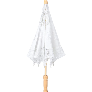 Ejoyous Lace Umbrella, Vintage Wedding Lace Embroidery Bridal Parasol for Decoration, Bride Photo Props, Lady Costume (Large)