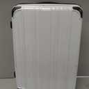 Coolife Luggage Expandable(only 28") Suitcase PC+ABS Spinner 20in 24in 28in Carry on (white grid new, L(28in))