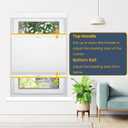 SUNFREE Top Down Bottom Up Cellular Blinds,Cellular Shades Blackout, Honeycomb Window Shade for Windows, 34" W x 64" H, White(Blackout)