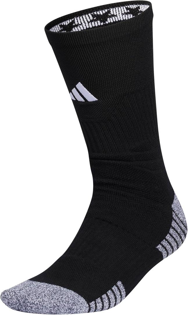 adidas 5-Star Football Crew Socks for Men and Womens Team Sports Discontinued (X-Large, Black/White/2.0)