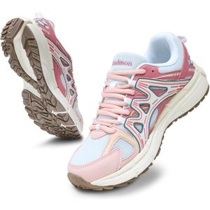 Women's Sneakers Running Tennis Shoes Non-Slip Work Shoes Hiking Shoes Tail Running Shoes (11.5, Retro Pink)