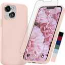 Compatible with iPhone Cover 13 Case Silicone with Screen Protector - Pink