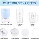 La Reveuse Personal Size Blender 250 Watts Power for Shakes Smoothies Seasonings Sauces with 1 Piece 15 oz Cup,1 Piece 10 oz Mug,BPA-Free (Sky Blue)
