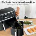 Ninja Foodi Air Fryer w/ Smart Cook Thermometer | 6-in-1 Air Fry, Roast, Bake, Dehydrate & More | DualZone Match Cook & Smart Finish, 2 Independent Baskets | XL 10 Qt, Stainless Steel | Black, DZ550