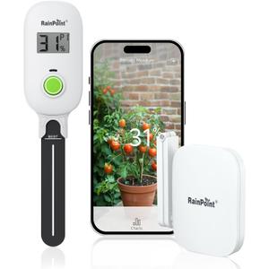 RAINPOINT Smart Digital Wireless Plant Moisture Meter Houseplants Indoor WiFi Hub Kit with Low/High Moisture Alert,Real-time Monitor Hygrometer Sensor Outdoor Gardening Push Notification&Email