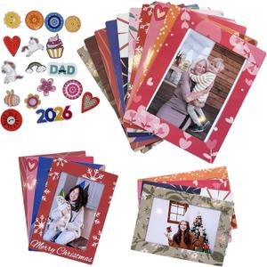 BETTSTATION 4x6 Magnetic Picture Frames for Refridgerator, 20pcs Colorful Magnet Photo Frame for Fridge Holds for Instax Mini 3.5x5 Photos Note Schedule Holder for Home Office School Lock Stroage