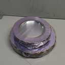 WDF 60pcs Clear Purple Plates Disposable with Gold Rim - Baroque Lavender Purple Plastic Plates for Party/Wedding/Spring Picnic