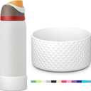 2 x yoelike Grid Silicone Boot for Owala Water Bottle, Anti-Slip Protective Sleeve for FreeSip/Twist/Flip, Bottom Bumper Cover for Watter Bottle Accessories (32 Ounces, Diamond - pink)