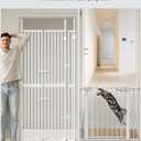 Extra Tall Cat Gate for Doorway: 74.8"-90.5" Tall Cat Gates for Pet 30.3"-38.2" Wide Pressure Mount No Wall Drilling for Indoor Stairs Doorway Room Door Dog Safety Barrier No Toddler