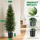 4 ft Artificial Cedar Topiary Trees Set of 2 Outdoor Faux Plants