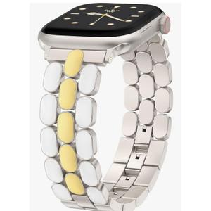 Wearlizer Metal Band Compatible with Apple Watch Bands for Women 40/38/41/42/44/45/46/49mm, Enamel Stainless Steel Strap for iWatch Series 11-1 SE/Ultra