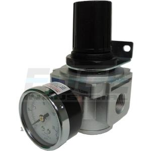 Heavy Duty in-LINE Compressed AIR Pressure Regulator for AIR Compressor, 7 to 215 PSI Adjustable, HIGH Flow Rate, Wall Bracket and Gauge Included (1/2" NPT, 130 CFM)