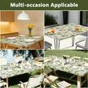 2 x Rectangle Picnic Table Cloth, Elastic Waterproof Fitted Vinyl Tablecloths for 4 Foot Tables, Wipeable Flannel Backed Table Covers for Dining, Camping, Outdoor(Magpie,24"x48")