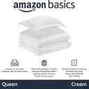 Amazon Basics 3-Piece Micromink Sherpa Bedding Set, Ultra-Soft, Warm All Season Comforter, Full/Queen, Cream