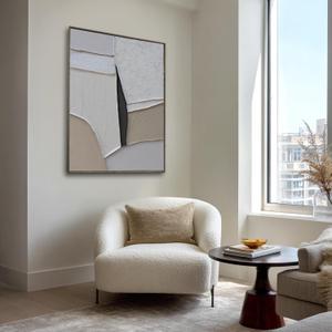 LEVERUP Modern Wall Decorations Abstract Wall Art Canvas Grey Painting Posters for Dining Room Living Room Office 3240 Inchs Ready To Hang, 42"L x 34"W