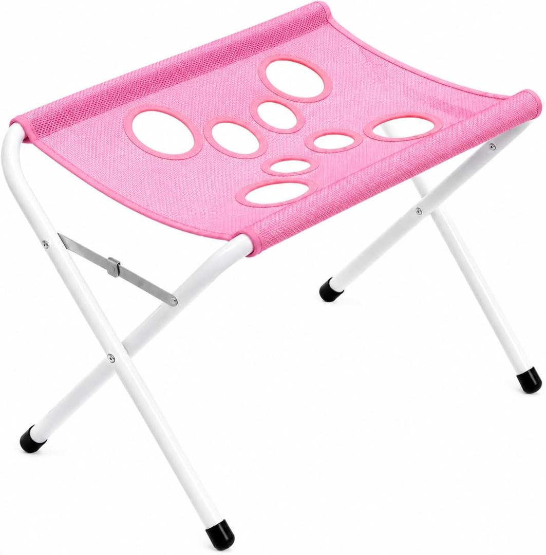 Fur Buddy Dog Bathing Holder, Mufflo Dog Wash, Foldable Dog Bath Holder Sling Shower Chair, Heavy-Duty Pet Bath Stool for Small & Medium Dogs, Home Salon Grooming, Washable Mesh, Restraint，Pink