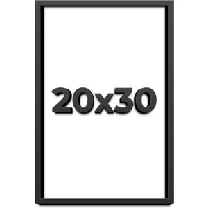 20x30 Shadow Box Black Display Frame | 1 Inch Deep Solid Solid Pine Wood Shadowbox Show Frame | UV Resistant Acrylic Plexiglass, Acid Free Backing, and Hanging Hardware | Dugan Picture Frame Style