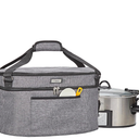 HOMEST Slow Cooker Bag for Crock-Pot 6-8 Quart, Insulated Travel Carrier with Easy to Clean Lining, Carry Case with Top Zip Compartment and Accessory Pocket