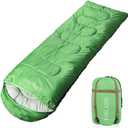 FARLAND Sleeping Bags 30 for Adults Teens Kids with Compression Sack Portable and Lightweight for 3-4 Season Camping, Hiking,Waterproof, Backpacking and Outdoors (Medium(87"x 29.5"), Green (R Zip))