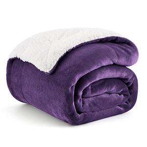 Bedsure GentleSoft Sherpa Fleece Throw Blanket for Couch, Non-Heated, Thick and Warm Throw Gifts for Women and Girls, Soft Fuzzy Plush Christmas Blanket for Winter, Purple, 50x60 Inches