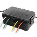 Flemoon Large Outdoor Electrical Box (12.5 x 8.5 x 5 inch), IP54 Waterproof Extension Cord Cover Weatherproof, Protect Outlet, Plug, Socket, Timer, Power Strip, Holiday Light Decoration, Black