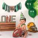 Football 1st Year Down Birthday High Chair Banner - Football First Birthday Decoration,High Chair First Decor Boy,1st Year Down Banner