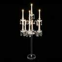 Clear 10 Arms Acrylic Candelabra Centerpieces for Taper LED Candles