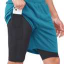 NORTHYARD Men's 2 in 1 Running Shorts Workout Gym Athletic Shorts with Liner Active Training Shorts with Zipper Pockets (XL)