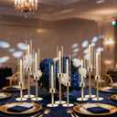 6PCS Acrylic Candle Holder for Table Centerpiece,Metal Tall Candle Holder with Acrylic lampshade for Wedding,Party, Birthday Decorations candelabros para centros de mesa(Gold)