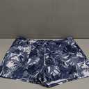 Summer Mae Plus Size Tankini Swimsuits for Women Two Piece Bathing Suit with Pockets Shorts Tummy Control Swimwear (Ribbed Blue Leaves) 18Plus