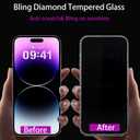 2PCS Glitter Screen Protector Suit for iPhone Air 6.5 inch,Diamond Bling Shiny Sparkling Tempered Glass